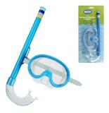 Máscara De Mergulho E Snorkel Infantil Azul Mor